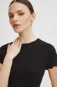 T-shirt damski sweterkowy kolor czarny Damski
