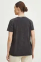T-shirt bawełniany damski z kolekcji Dzień Kota kolor szary 100 % Bawełna