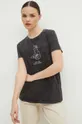 szary T-shirt bawełniany damski z kolekcji Dzień Kota kolor szary