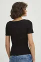 T-shirt damski sweterkowy kolor czarny 70 % Wiskoza, 30 % Poliamid