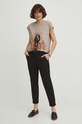 Odzież T-shirt bawełniany damski by Karolina Liczman, Grafika Polska kolor beżowy RS24.TSD450 beżowy