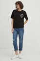 Odzież T-shirt bawełniany damski z domieszką elastanu by Zuzanna Kierenkiewicz „zzzuzzzz”, Grafika Polska kolor czarny RS24.TSD451 czarny