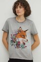 T-shirt bawełniany damski by Joanna Matras, Grafika Polska kolor szary RS24.TSD454 szary RS24