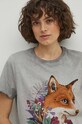 T-shirt bawełniany damski by Joanna Matras, Grafika Polska kolor szary RS24.TSD454 szary