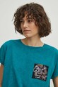 T-shirt bawełniany damski by Kasia Wysocka – TerraKata, Grafika Polska kolor zielony RS24.TSD456 turkusowy RS24
