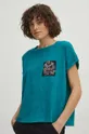 Bavlněné tričko dámské z kolekce Graphics Series zelená barva Dámský