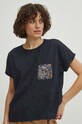 T-shirt bawełniany damski by Justyna Rybak, Grafika Polska kolor szary RS24.TSD456 szary RS24