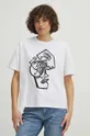 Bavlnené tričko dámske z kolekcie Graphics Series biela farba Dámsky