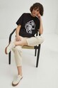 T-shirt bawełniany damski by Kasia Wysocka – TerraKata, Grafika Polska kolor czarny RS24.TSD457 czarny RS24