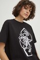 T-shirt bawełniany damski by Kasia Wysocka – TerraKata, Grafika Polska kolor czarny RS24.TSD457 czarny