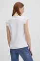 T-shirt bawełniany damski z ozdobną aplikacją kolor biały Materiał główny: 100 % Bawełna, Materiał dodatkowy: 100 % Bawełna