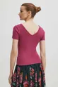 T-shirt damski sweterkowy kolor różowy 80 % Wiskoza, 20 % Poliamid