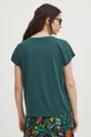 T-shirt damski z domieszką elastanu gładki kolor zielony Materiał główny: 70 % Modal, 25 % Poliester, 5 % Elastan