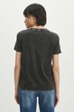 T-shirt bawełniany damski z efektem sprania kolor czarny RS24.TSD600 czarny RS24