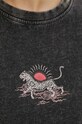 T-shirt bawełniany damski z efektem sprania kolor czarny RS24.TSD600 czarny
