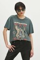 T-shirt bawełniany damski z nadrukiem kolor zielony RS24.TSD603 zielony RS24