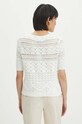 Odzież T-shirt bawełniany damski z domieszką elastanu ażurowy kolor beżowy RS24.TSD609 beżowy