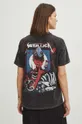 szary T-shirt bawełniany damski Metallica kolor szary