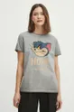 T-shirt bawełniany damski Tom and Jerry kolor szary 100 % Bawełna