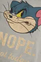 Bavlnené tričko dámske Tom and Jerry šedá farba