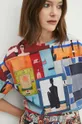 T-shirt bawełniany damski z kolekcji Jerzy Nowosielski x Medicine kolor multicolor Damski