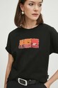 T-shirt bawełniany damski z kolekcji Jerzy Nowosielski x Medicine kolor czarny RS24.TSD664 czarny
