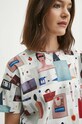 T-shirt bawełniany damski z domieszką elastanu z kolekcji Jerzy Nowosielski x Medicine kolor multicolor RS24.TSD665 multicolor