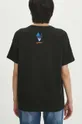 czarny T-shirt bawełniany damski z domieszką elastanu z kolekcji Jerzy Nowosielski x Medicine kolor czarny