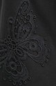 T-shirt bawełniany damski z domieszką elastanu z aplikacją kolor czarny RS24.TSD703