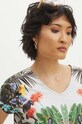 T-shirt bawełniany damski wzorzysty kolor multicolor multicolor RS24.TSD709