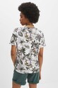Odzież T-shirt bawełniany damski z domieszką elastanu wzorzysty kolor beżowy RS24.TSD711 beżowy