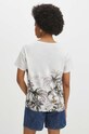 Odzież T-shirt bawełniany damski z domieszką elastanu wzorzysty kolor beżowy RS24.TSD711 beżowy