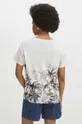 T-shirt bawełniany damski z domieszką elastanu wzorzysty kolor beżowy 95 % Bawełna, 5 % Elastan