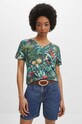T-shirt bawełniany damski z domieszką elastanu wzorzysty kolor multicolor RS24.TSD711 multicolor RS24