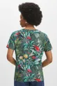 T-shirt bawełniany damski z domieszką elastanu wzorzysty kolor multicolor 95 % Bawełna, 5 % Elastan