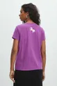fioletowy T-shirt bawełniany damski z nadrukiem z kolekcji Jane Tattersfield x Medicine kolor fioletowy