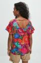 T-shirt bawełniany damski z domieszką elastanu z kolekcji Jane Tattersfield x Medicine kolor multicolor Damski