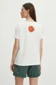 biały T-shirt bawełniany damski z domieszką elastanu z kolekcji Jane Tattersfield x Medicine kolor biały