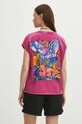 T-shirt bawełniany damski z kolekcji Jane Tattersfield x Medicine kolor różowy różowy RS24.TSD863
