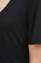 T-shirt damski z domieszką elastanu kolor czarny Damski