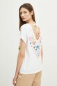 Odzież T-shirt bawełniany damski z nadrukiem kolor biały RS24.TSD903 biały