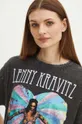 Bavlnené tričko dámske Lenny Kravitz čierna farba Dámsky
