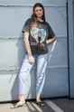 Bavlnené tričko dámske Lenny Kravitz čierna farba