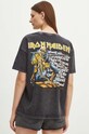 T-shirt bawełniany damski Iron Maiden kolor szary RS24.TSD957 szary RS24