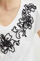 T-shirt bawełniany damski z ozdobną aplikacją kolor biały RS24.TSDA02 biały