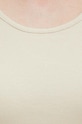 T-shirt bawełniany damski prążkowany z domieszką elastanu kolor beżowy RS24.TSDA12 beżowy