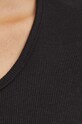 T-shirt bawełniany damski prążkowany z domieszką elastanu kolor czarny RS24.TSDA12