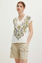 T-shirt bawełniany damski z kolekcji Tatrzański Park Narodowy x Medicine kolor beżowy RS24.TSDA53 beżowy RS24