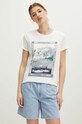 T-shirt bawełniany damski z kolekcji Tatrzański Park Narodowy x Medicine kolor beżowy RS24.TSDA59 beżowy RS24