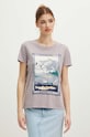 T-shirt bawełniany damski z kolekcji Tatrzański Park Narodowy x Medicine kolor fioletowy RS24.TSDA59 fioletowy RS24